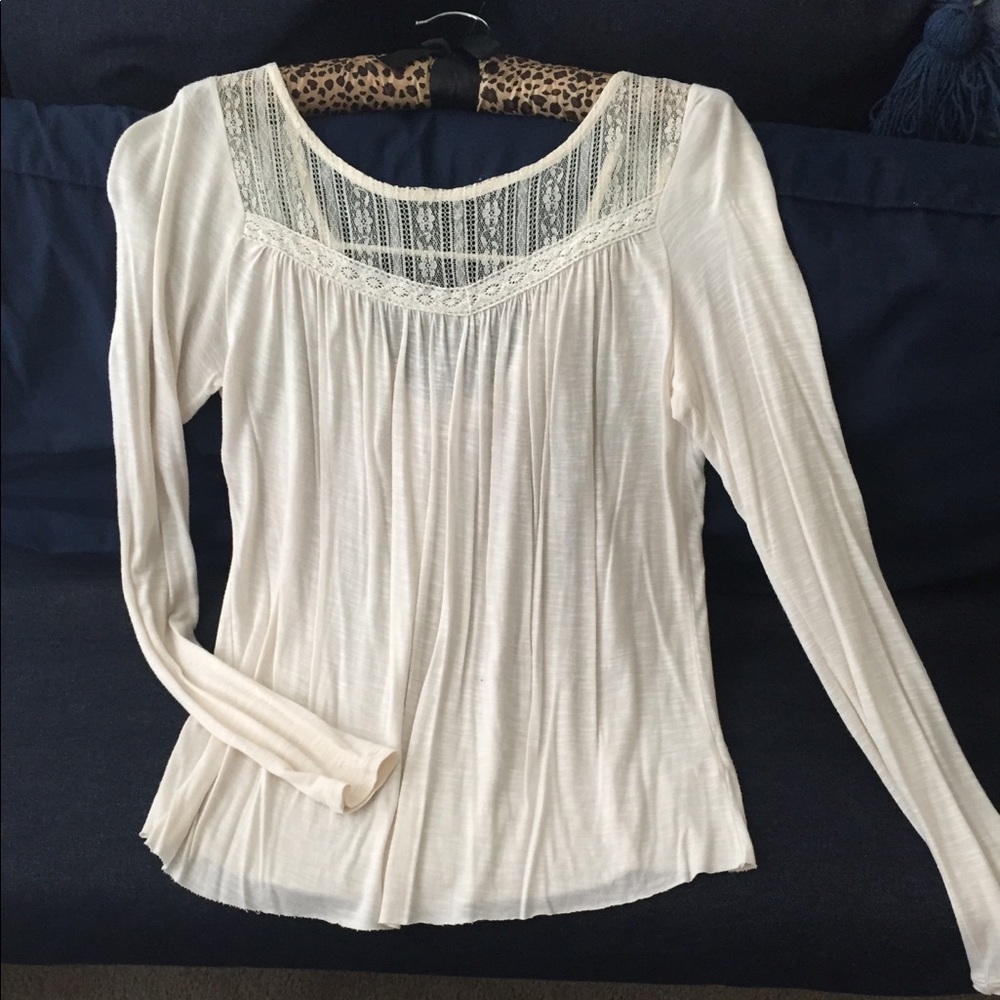 Mudd long sleeve blouse shirt lace accents